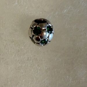 Pandora Silver Charm with Green Accents